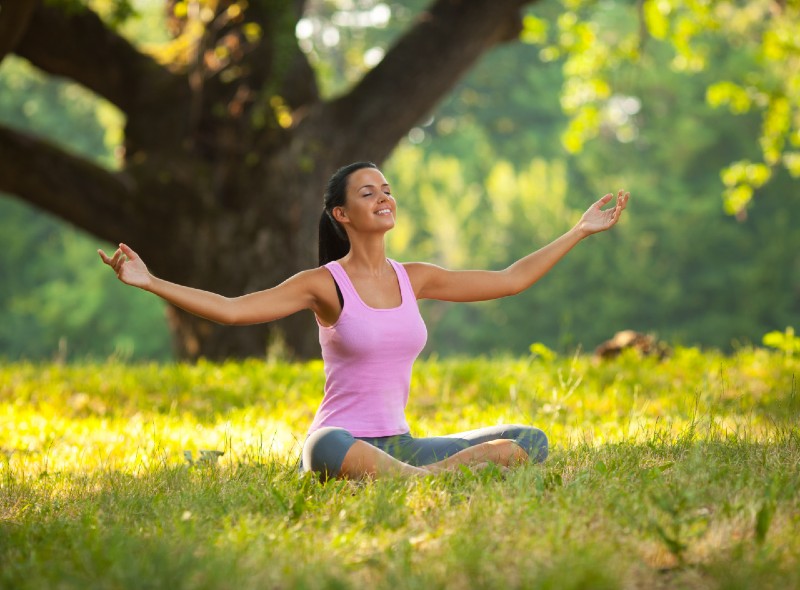 woman meditating