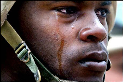 Man in army suffering from PTSD