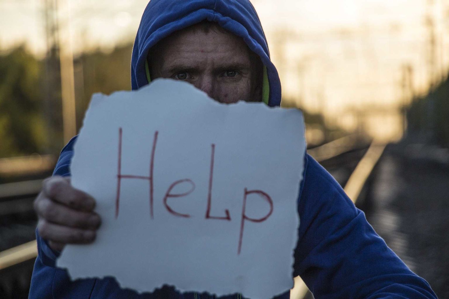 graphic of man not feeling well asking for help