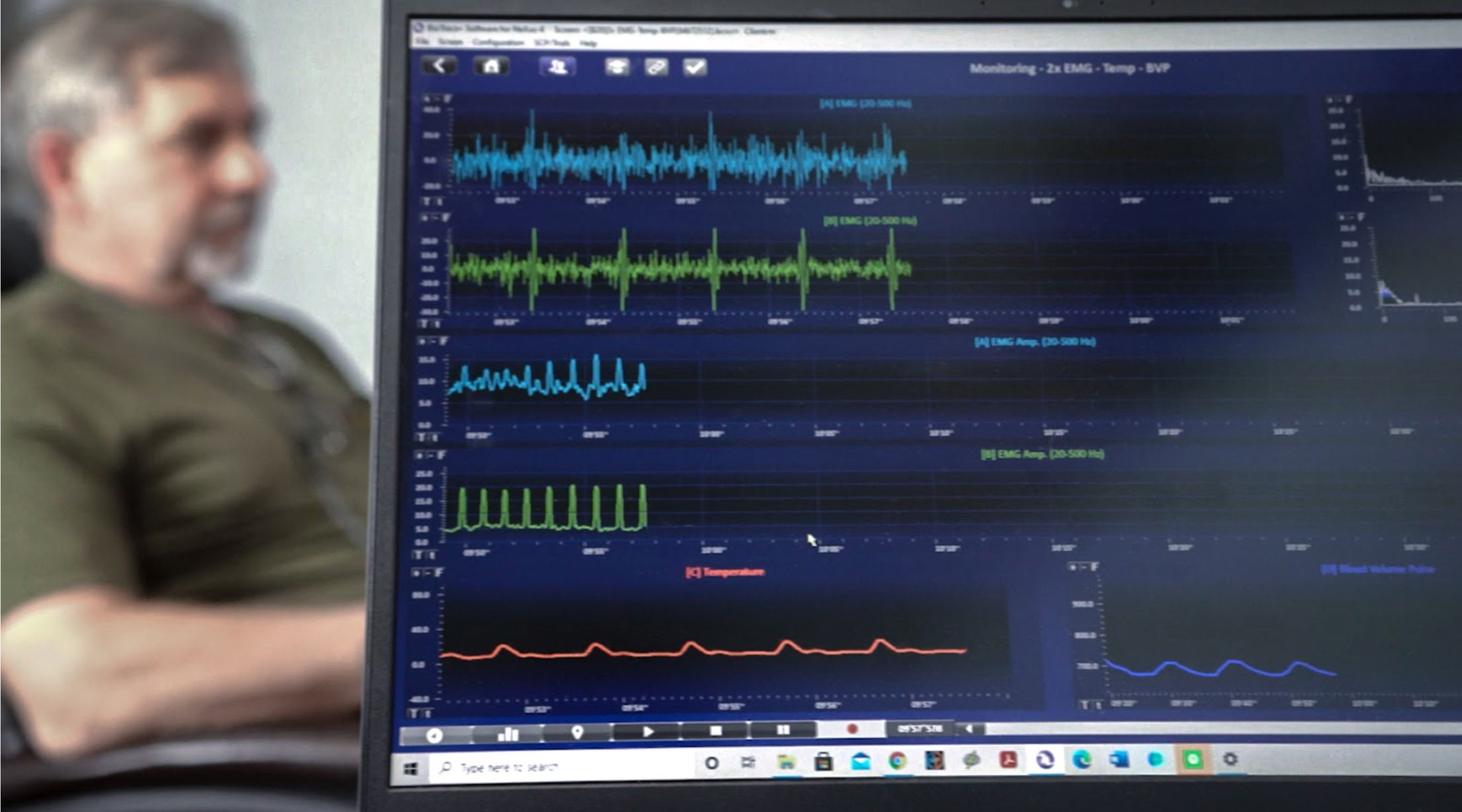Biofeedback with EMG temperature