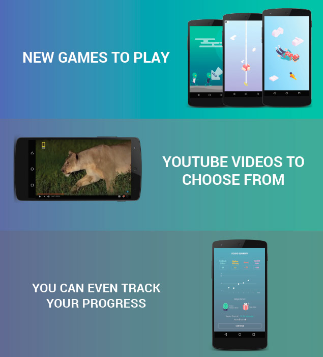 games and video content used for virtual neurofeedback